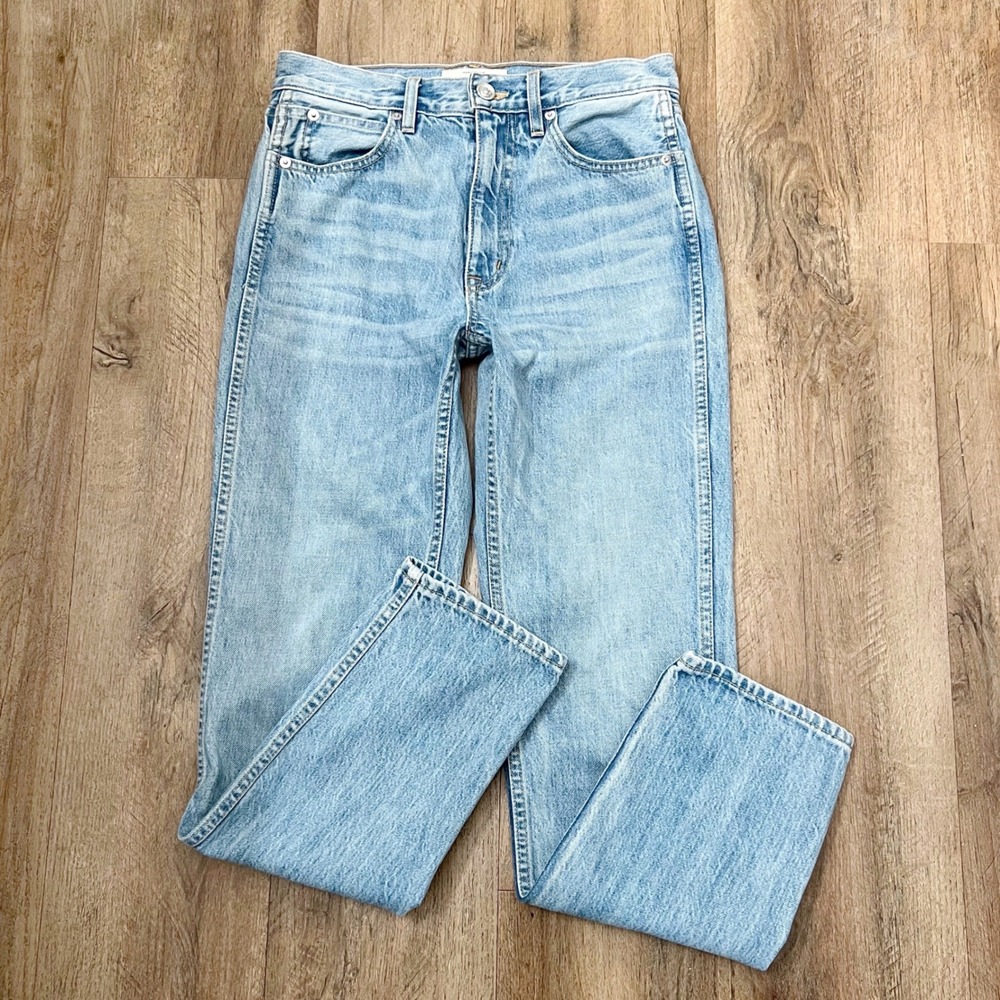 SLVRLAKE Virginia Slim High Rise Straight Leg Jeans Light Wash Blue Size 26 USA - Picture 6 of 12